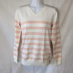 ストライプ Vネック 長袖ニット