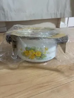 【新品】象印　ファインホーロー　両手鍋　グリーンフラワー　20㎝のサムネイル