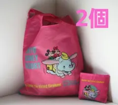 新品未使用 東京ディズニー カプセルトイ エコバッグ　ピンク 2個
