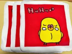 インコ柄 ミニタオル 3枚セット ハンドタオル