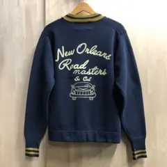 ヒューストン レタードカーディガン アメカジ チェーンステッチ刺繍のサムネイル