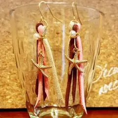 【送料無料】No.104 フリンジスターフィッシュピアス