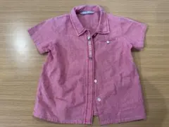 【100サイズ】presented by fの赤のチェック柄 半袖シャツ