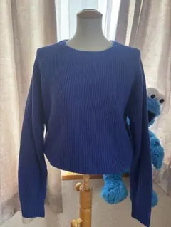 ブルーのセーター　メンズM 無地シンプルかわいい