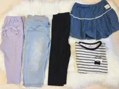 夏服ズボンセット 薄紫・水色・黒・デニム長袖トップスおまけです！