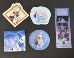 Disney アナと雪の女王ステッカー 4枚＆クリアブックマーク1枚