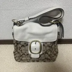 【美品】COACH ショルダーバッグ ブラウン/ホワイト