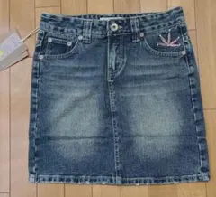 【お値下げ】デニム　刺繍　ミニスカート