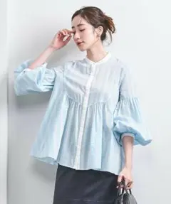 UNITED ARROWS 2025年 ストライプ バルーンスリーブ ブラウス