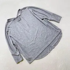 THE SHOP TK ニット 長袖 Vネック ドロップショルダー グレー L