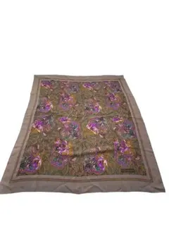 中古YSLイヴ・サンローランシルク大判ストールスカーフグレー