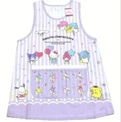 【新品】保育士 キャラクター エプロン サンリオキャラクターズ(パープル)M〜L