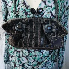 Jamin Puech ジャマンピュエッシュ ビーズ&ベロア パーティーバッグ