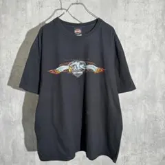 【USA製】00s ハーレーダビッドソン ファイアー イーグル 両面プリント