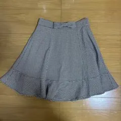 Ank Rouge ウエストリボンフレアーヘムSK スカート