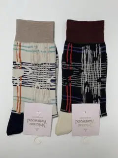 ヴィヴィアンウエストウッドメッシーオーブタータンクルーソックス2点セット新品