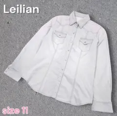 Leilian レリアン 長袖 ウエスタンシャツ グレー サイズ11のサムネイル
