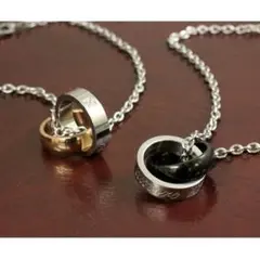 ペア リング ネックレス ステンレス(ペアネックレス) アレルギーでも安心 Ss