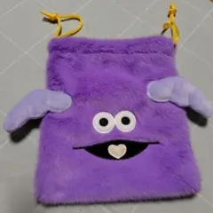 ホイップ＆ラッピ　もふもふ巾着　ラッピ　紫