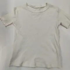 GU リブ編み Tシャツ 150サイズ　半袖　ホワイト　キッズ