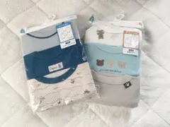 ベビー肌着2袋セット 90.95cm 青系 動物柄