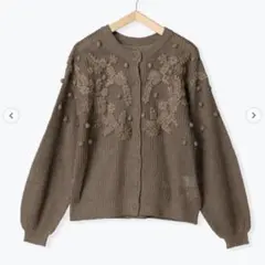 ☆新品☆【kazumi×Samansa Mos2】リネン花刺繍2WAYニット