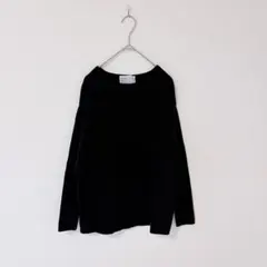 美品【ビアズリー】長袖カットソー シンプル 無地 ストレッチ ブラック 黒のサムネイル