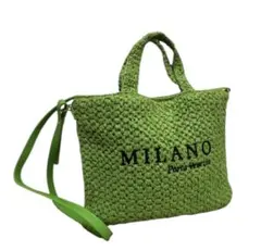 H&M MILANO 2WAY ショルダーバッグ ハンドバッグ グリーン夏のサムネイル