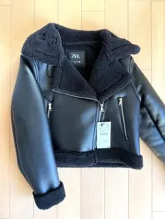 ZARA ブラック ショート丈ライダースジャケット M