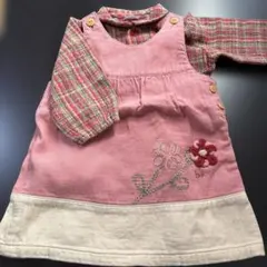 BRANSHE 花刺繍 ジャンパースカート 80とブラウスのセット