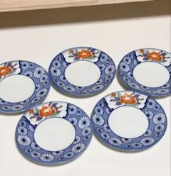 有田焼　肥山窯　小皿　牡丹　銘々皿　牡丹　菊紋 5枚セットのサムネイル