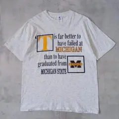 90s USA製　ミシガン・カレッジ　グラフィックTシャツ　ジョーク　シングル