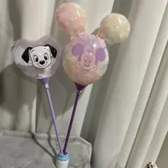 【101匹わんちゃん 】【40周年フェザー入りミッキー型】 手持ちバルーン