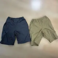 140サイズ グレーとベージュの半ズボン　無印良品