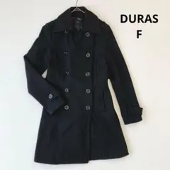 デュラス　￼DURAS ダブルブレストウールコート　F 黒のサムネイル