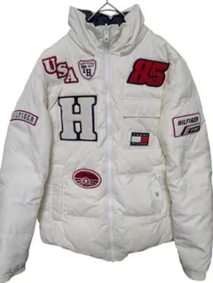 トミーヒルフィガー リバーシブル ダウンジャケット ワッペン レディースM