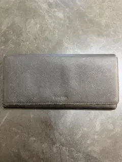 グレー レザー 長財布　calvin klein