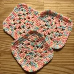 ハンドメイド　ポットマット　コースター　3枚