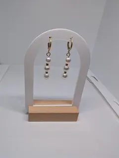ゴールドパールロングピアス