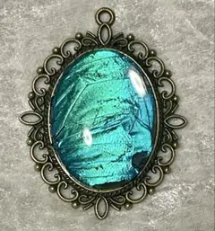 モルフォ蝶 特大サイズ ペンダント ブローチ アンティーク ヴィンテージ