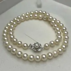 【テリ強】Akoya あこや真珠 ネックレス 6.5-7.0mm ホワイト