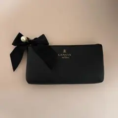LANVIN ブラック リボンポーチ