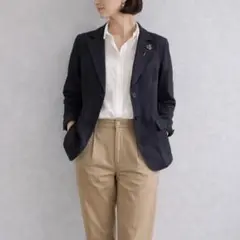 アリスバーリー［M］上品カジュアル◎ウールブレンド◎デニム地テーラードジャケットのサムネイル