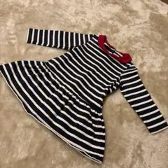 プチバトー ワンピース 24m/86cm ボーダー 長袖