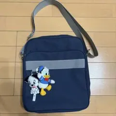 ネイビー ショルダーバッグ キーホルダー付き