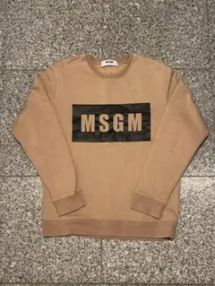 【MSGM ボックスロゴ スウェット ベージュ Sサイズ】のサムネイル
