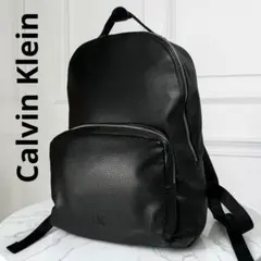 新品 稀少 カルバンクライン レザー バックパック エンボス CK リュック 黒