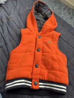 babyGap ベビーベスト オレンジ フード付き 6-12m 70センチ