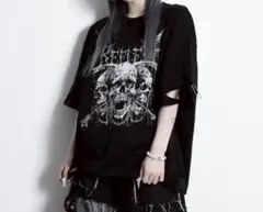 REFLEM スカルプリントダメージTシャツ BLKのサムネイル