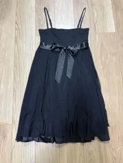 リボンつきキャミワンピ　ブラック